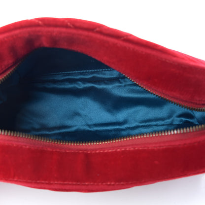 Gucci Velvet Matelasse Small GG Marmont Chain Shoulder Bag Hibiscus Red 5 of 10