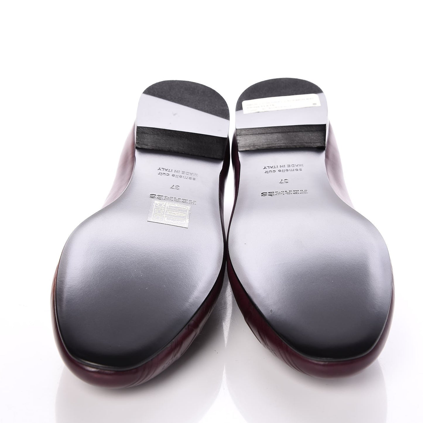 Glossy Calfskin Neuilly Ballerina Flats 37 Bordeaux