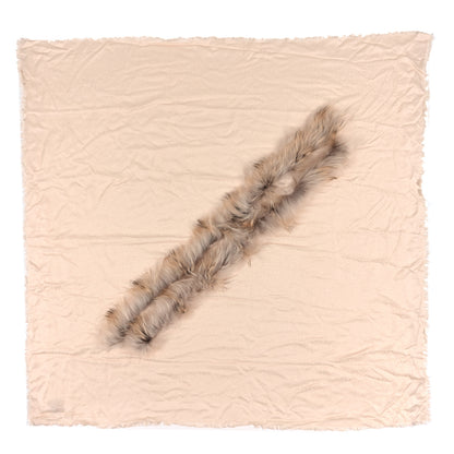 Fendi Silk Wool Raccoon Fur FF Shawl Beige 1 of 3