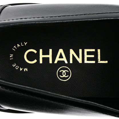 Chanel Shiny Calfskin CC Mocassin Loafers 39 Black 8 of 11