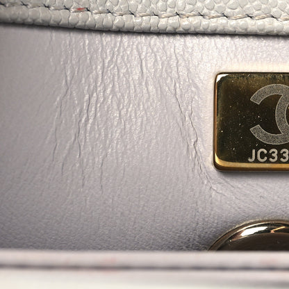 Chanel Caviar Quilted Mini Coco Handle Flap Light Grey 7 of 14