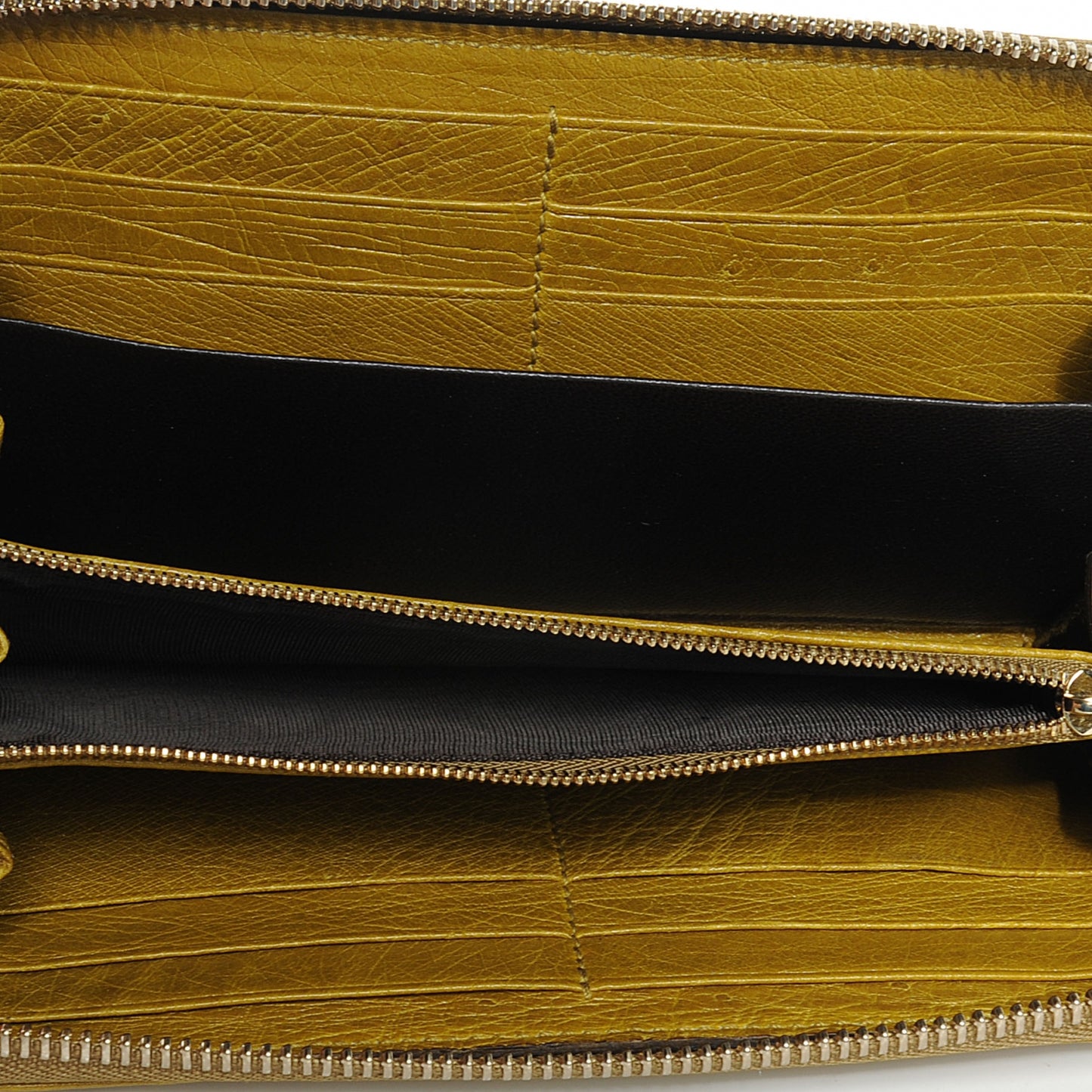 Ostrich Bamboo Zip Around Wallet Green