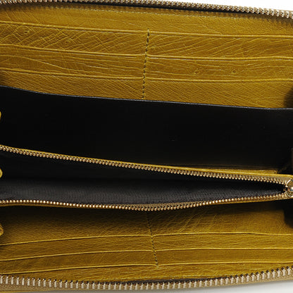 Gucci Ostrich Bamboo Zip Around Wallet Green 5 of 7