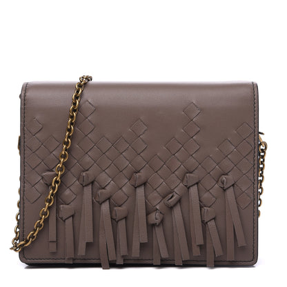 Bottega Veneta Nappa Intrecciato Brio Chain Wallet Steel 1 of 8
