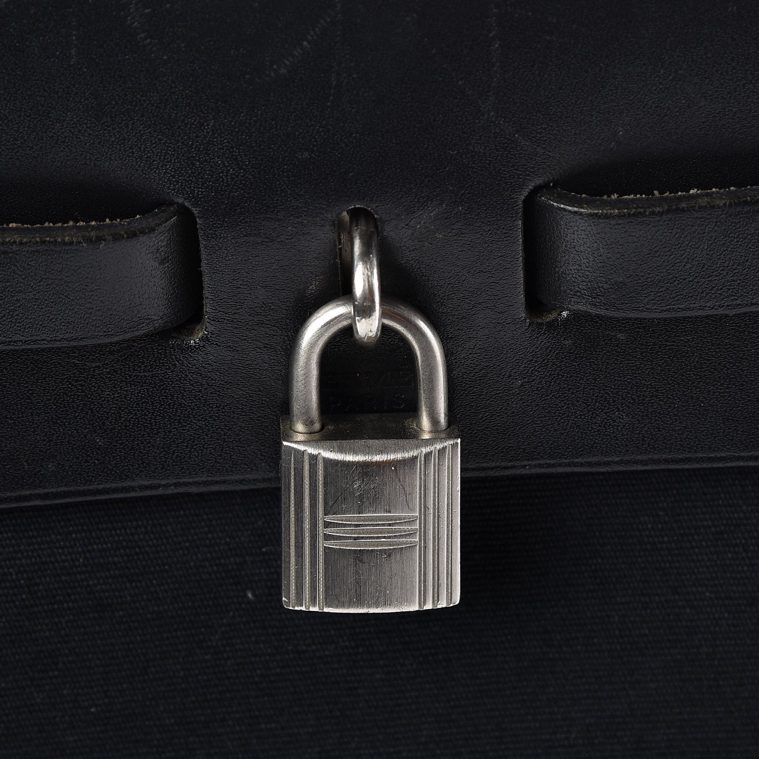 Hermes Toile Vache Calfskin Herbag 30 PM Black 22 of 22