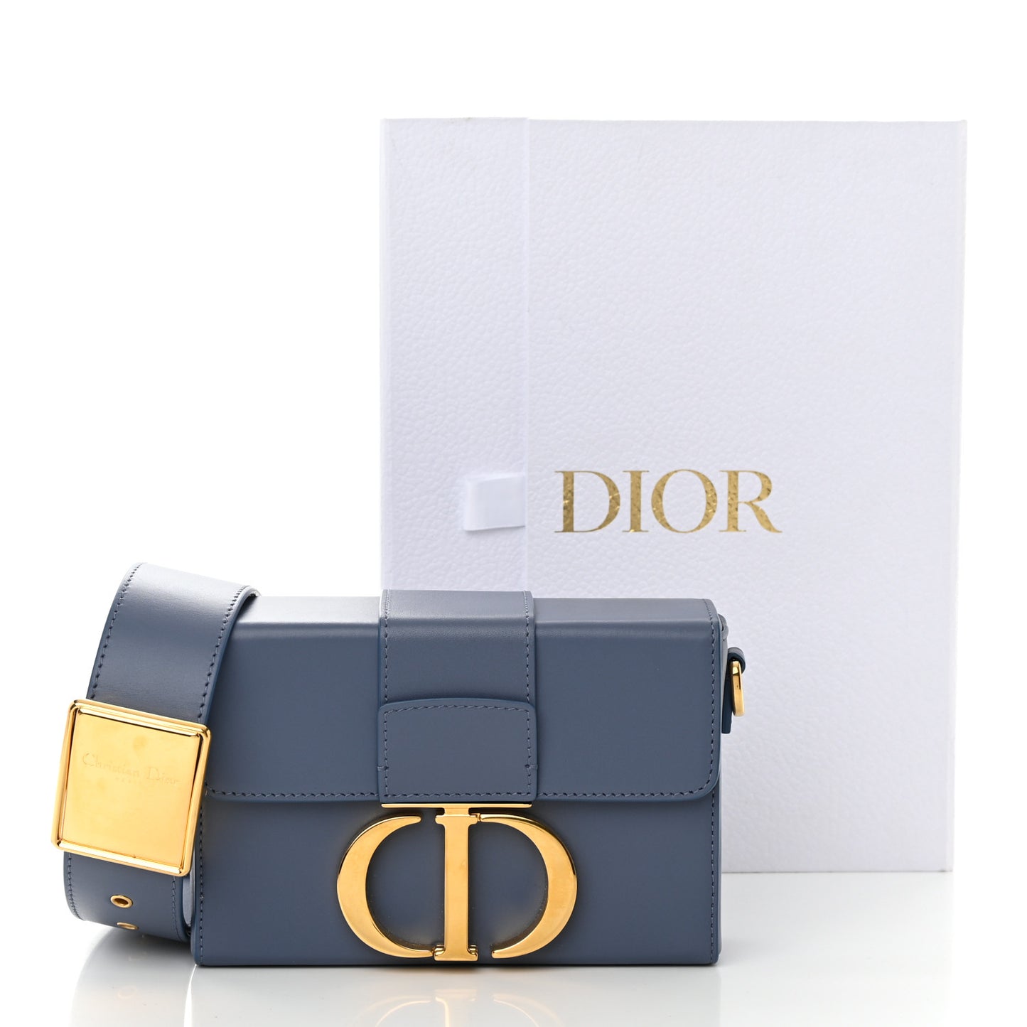 Box Calfskin 30 Montaigne Box Bag Blue