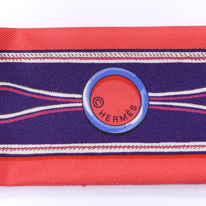 Hermes Silk Maillons Twilly Rouge Indigo Fuchsia 4 of 4