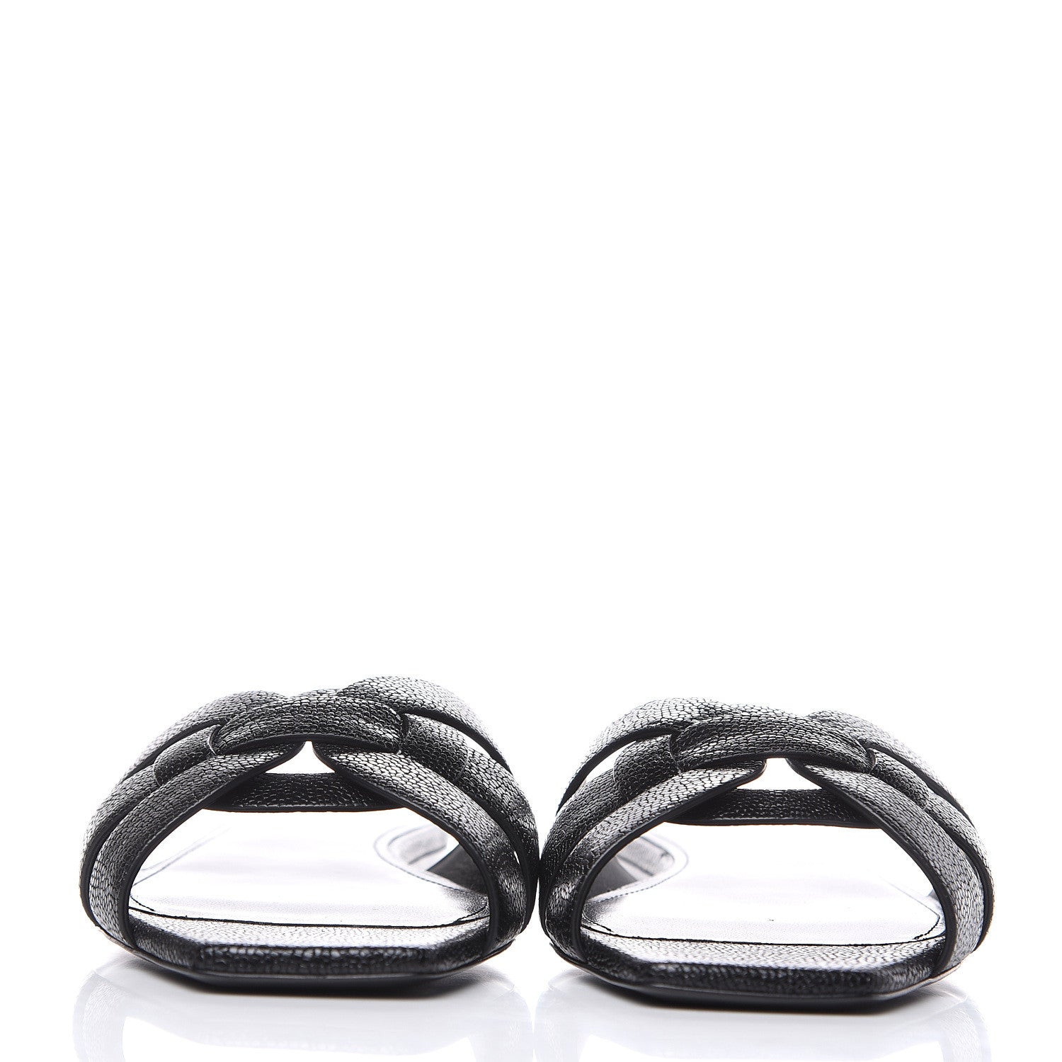 Saint Laurent Grain De Poudre Nu Pied 05 Slide Sandals 39 Black 2 of 9