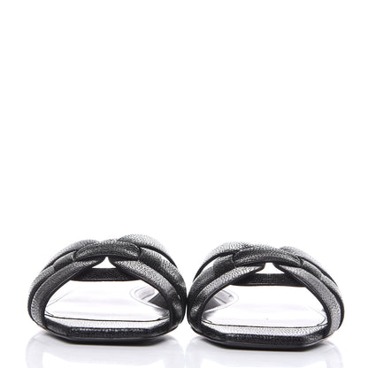 Saint Laurent Grain De Poudre Nu Pied 05 Slide Sandals 39 Black 2 of 9