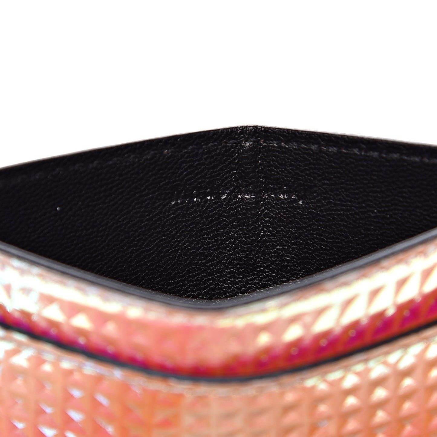 Calfskin Card Holder Black Multicolor