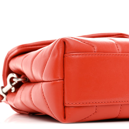 Saint Laurent Calfskin Y Quilted Monogram Toy Loulou Crossbody Bag Coral 9 of 10
