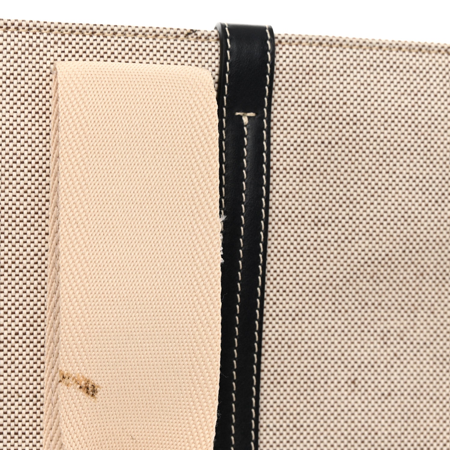 Chloe Cotton Calfskin Large Woody Ribbon Tote White Black 14 of 15