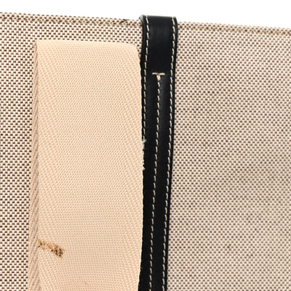 Chloe Cotton Calfskin Large Woody Ribbon Tote White Black 14 of 15