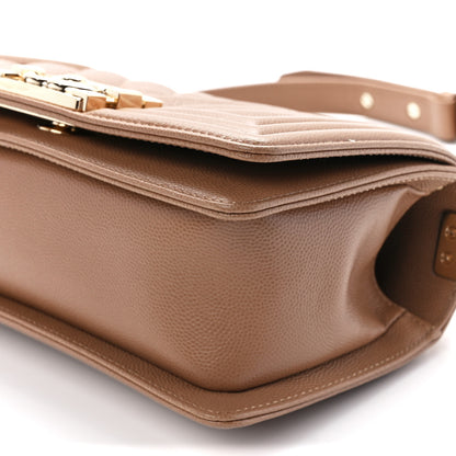 Chanel Caviar Chevron Quilted Small Boy Flap Brown 11 of 12