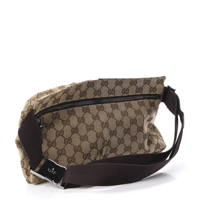 Gucci GG Monogram Web Double Pocket Belt Bag Dark Brown 3 of 12