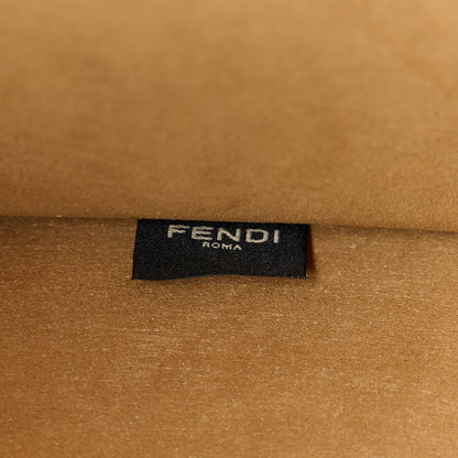 Fendi Woven Fabric Calfskin FF Medium Fendi Sunshine Shopper Tote Natural White Dark Honey 7 of 10