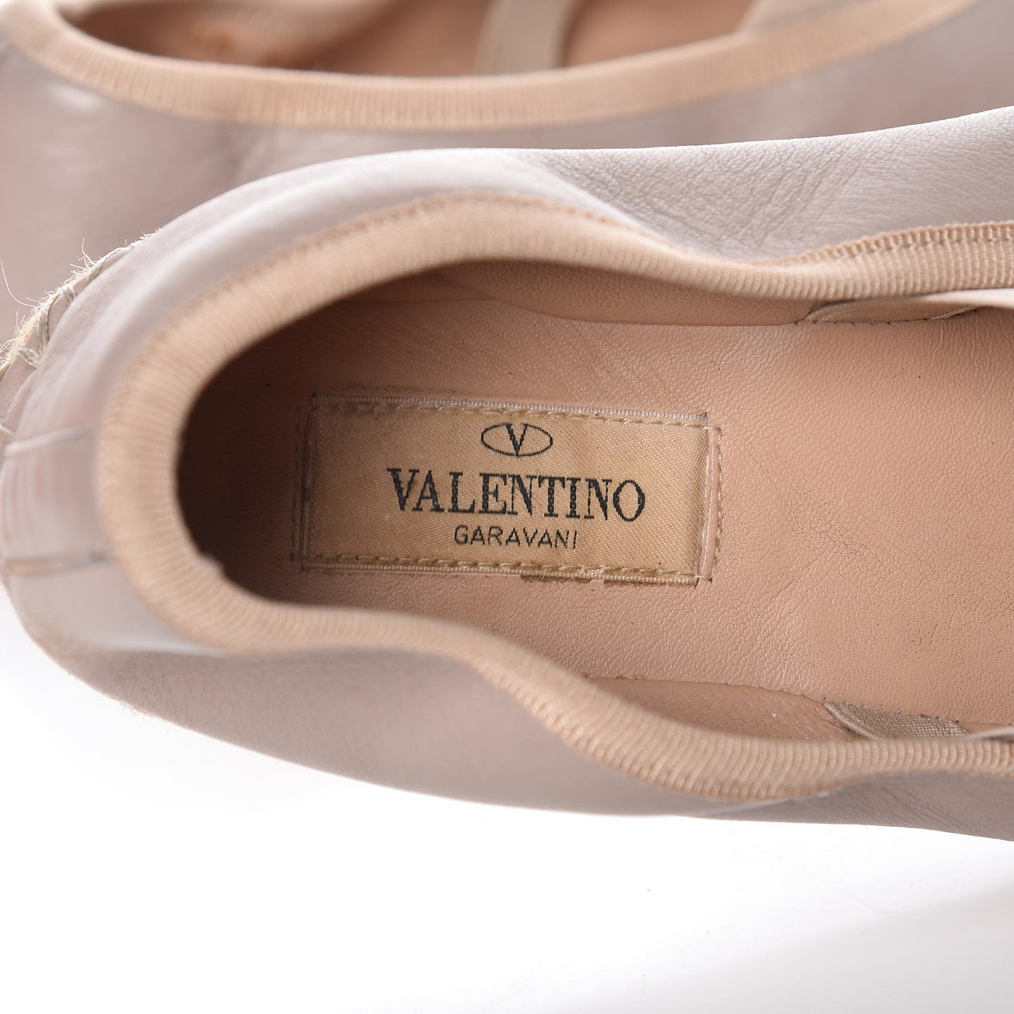 Nappa Rockstud Ballerina Espadrille Flats 37 Poudre