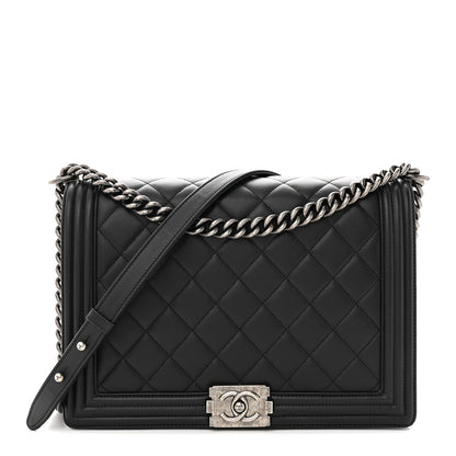 Chanel Lambskin Quilted Large Boy Flap Black 1 of 14