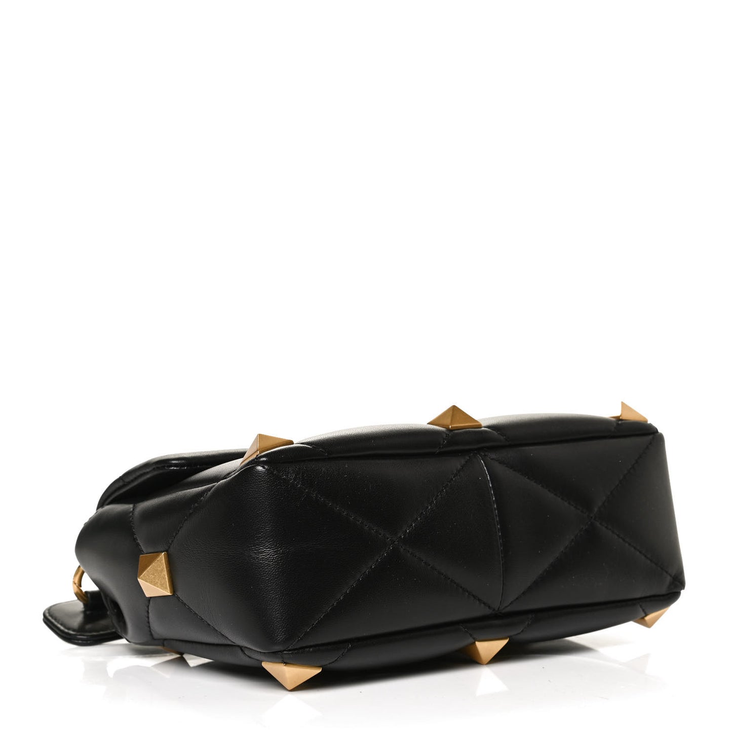 Nappa Large Roman Stud Shoulder Bag Black