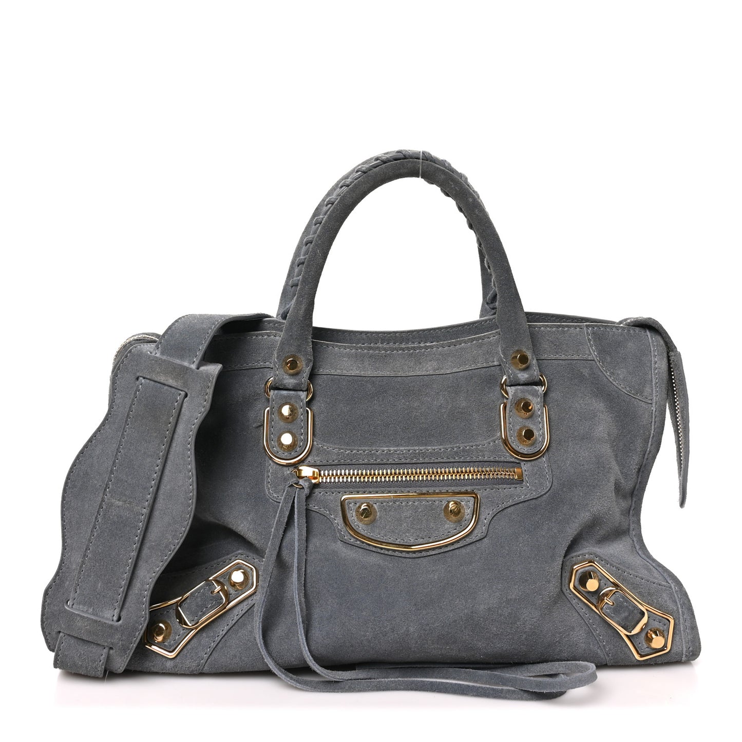 Baby Daim Suede Gold Metallic Edge Hardware S City Gris Plomb