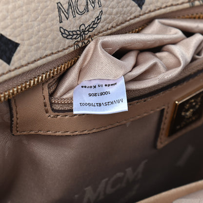 MCM Visetos Medium Studded Stark Backpack Beige 9 of 10