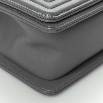 Chanel Calfskin Chevron Quilted Small Boy Flap Grey 9 of 11