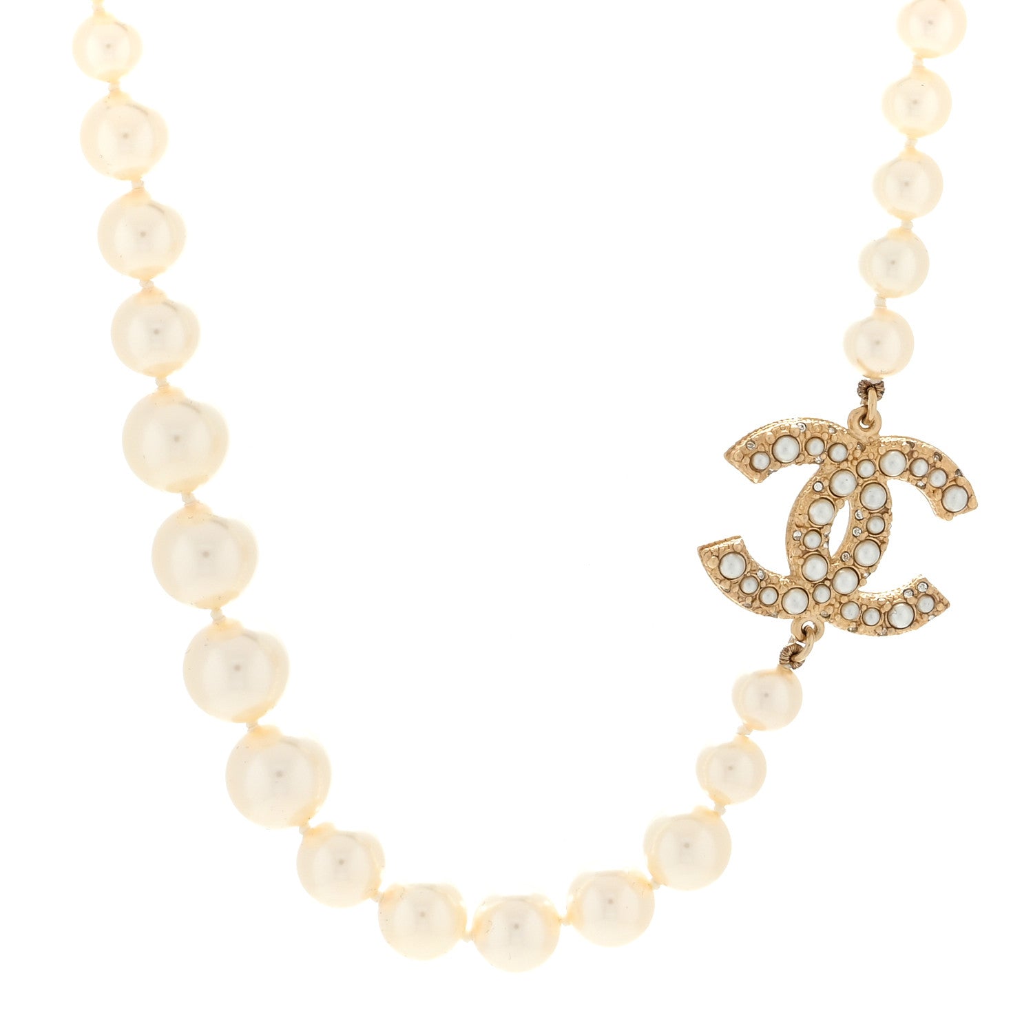 Chanel Pearl CC 100th Anniversary Necklace Light Gold 1 of 3