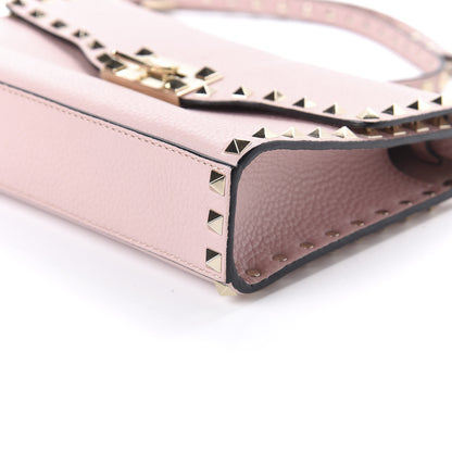 Valentino Garavani Pebbled Calfskin Medium Rockstud Flip Lock Crossbody Bag Rose Quartz 7 of 9