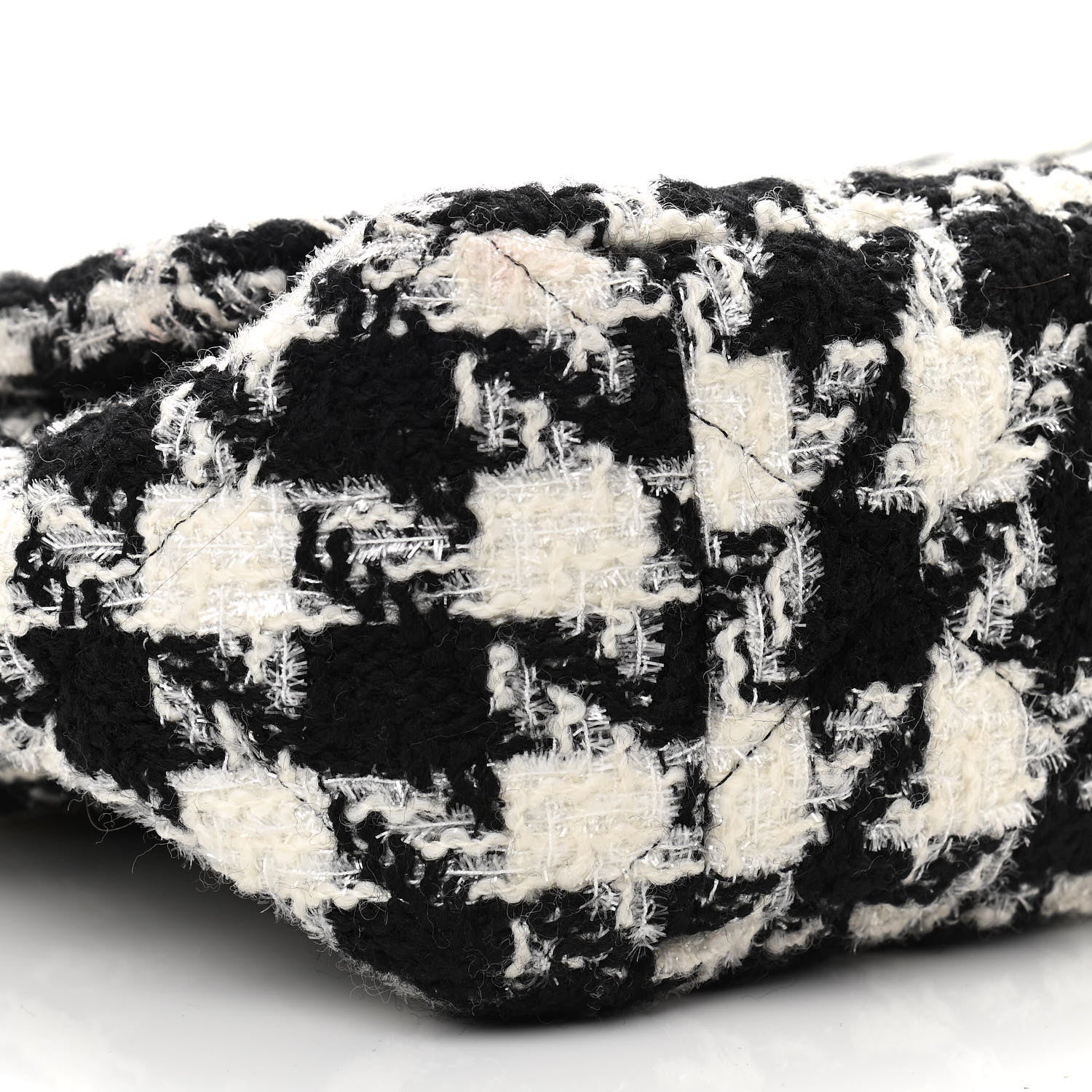 Chanel Tweed Quilted Maxi Chanel 19 Flap Black Ecru White 9 of 10