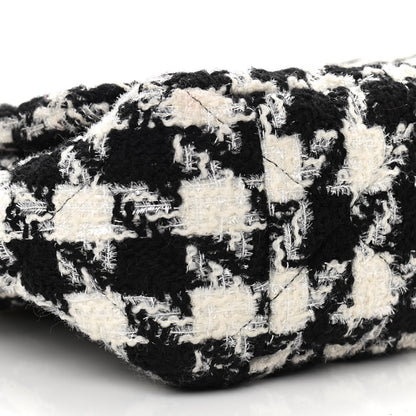Chanel Tweed Quilted Maxi Chanel 19 Flap Black Ecru White 9 of 10