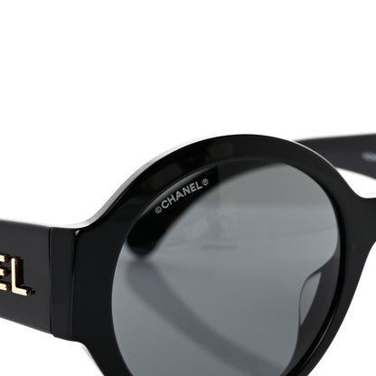 Chanel Acetate Polarized Round Sunglasses 5410 Black 7 of 8