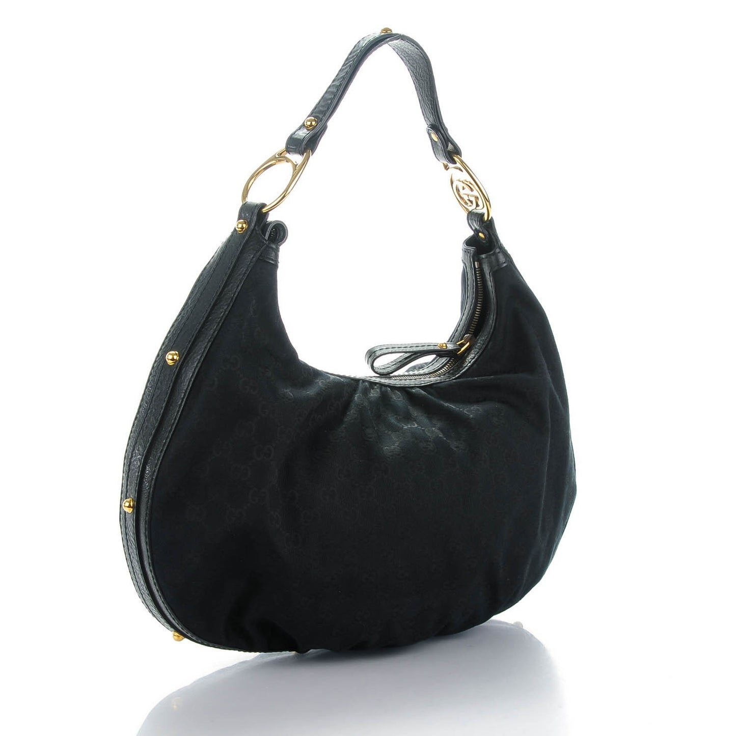 Monogram Interlocking Medium Hobo Black