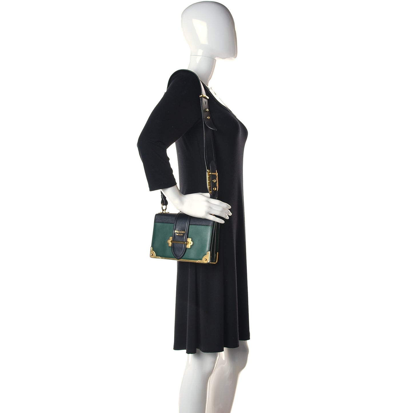 City Calf Saffiano Cahier Bag Biliardo Black
