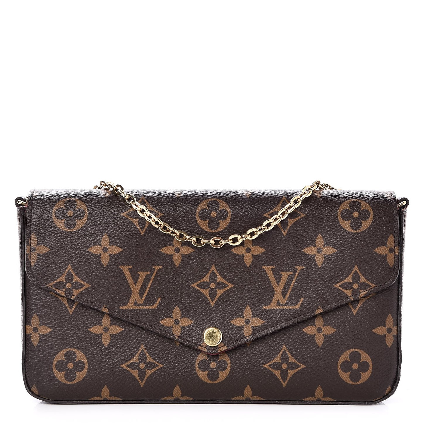 Monogram Pochette Felicie Chain Wallet Fuchsia