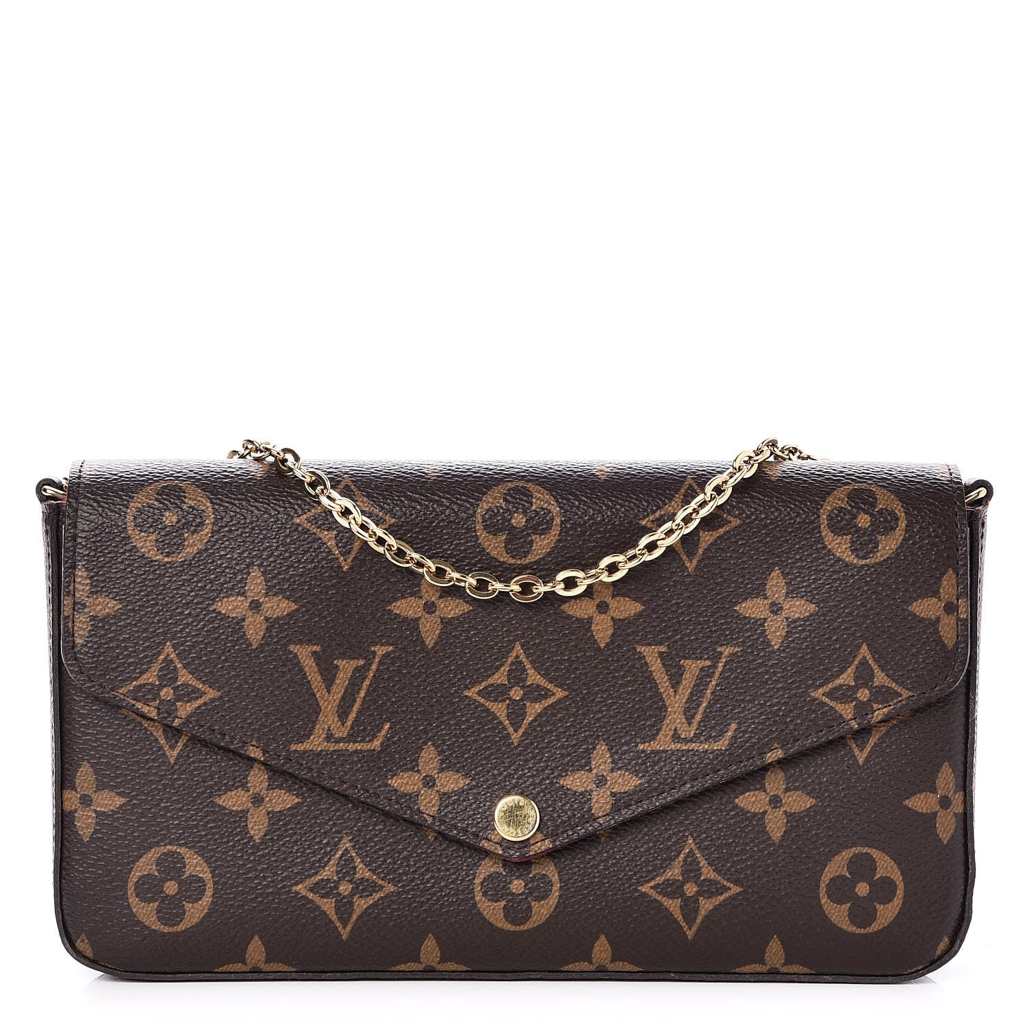 Louis Vuitton Monogram Pochette Felicie Chain Wallet Fuchsia 1 of 8