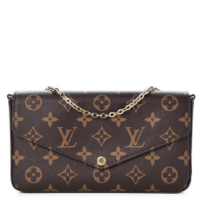 Louis Vuitton Monogram Pochette Felicie Chain Wallet Fuchsia 1 of 8