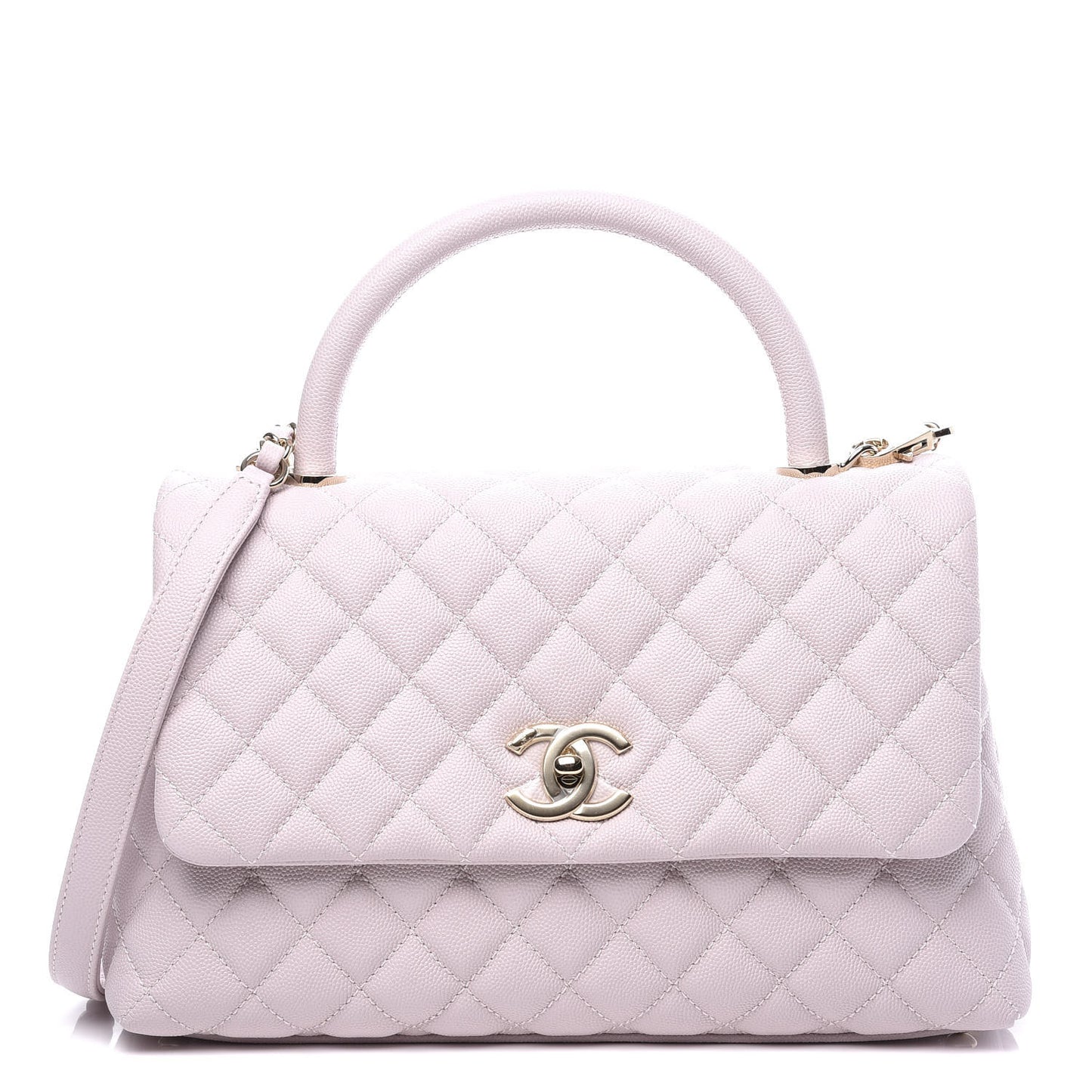 Caviar Quilted Small Coco Handle Flap Lilas Lilac