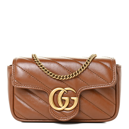 Gucci Azalea Calfskin Matelasse Diagonal Super Mini GG Marmont Shoulder Bag Cuir 1 of 13
