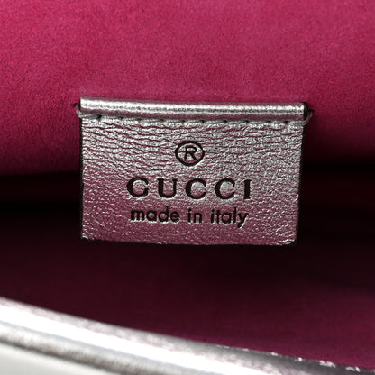 Gucci Metallic Calfskin Crystal Mini Dionysus Shoulder Bag Silver 6 of 13