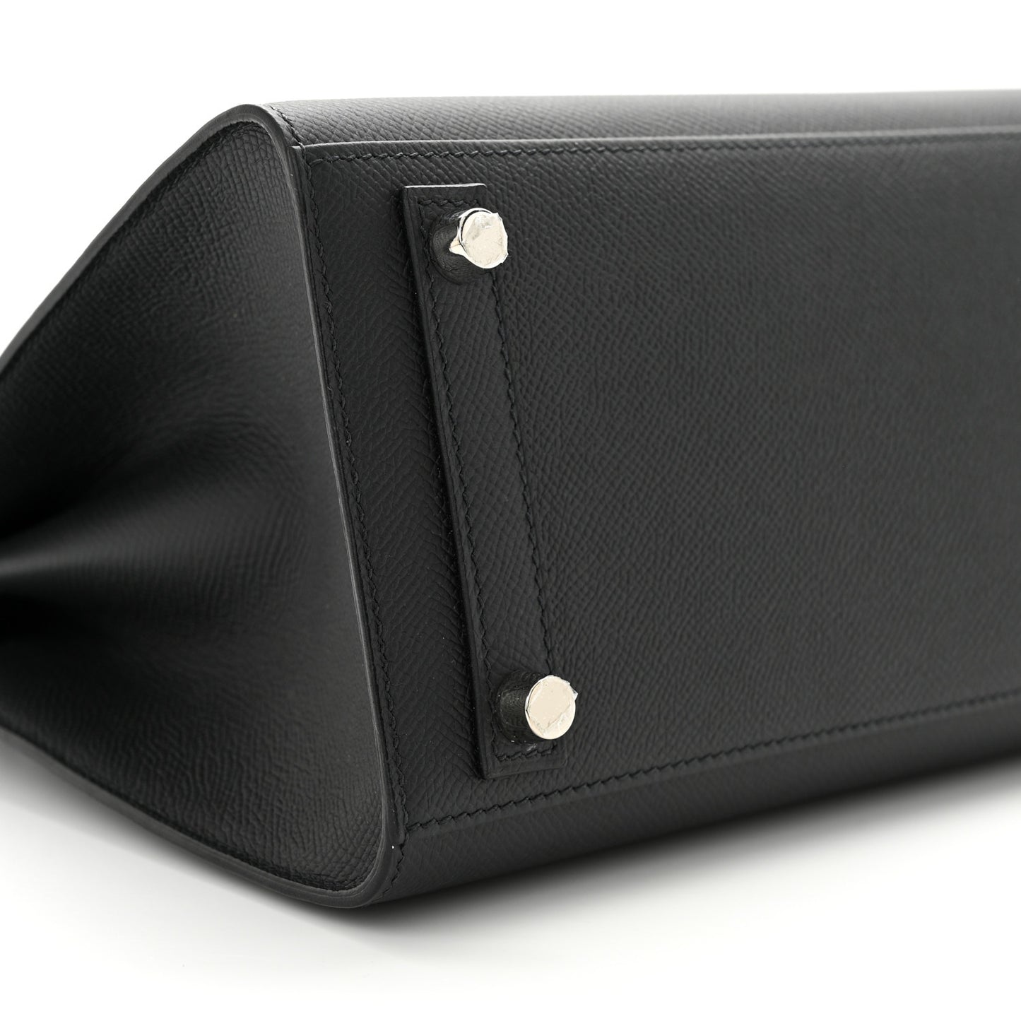 Epsom Horseshoe Birkin Sellier 25 Black Bleu Pale