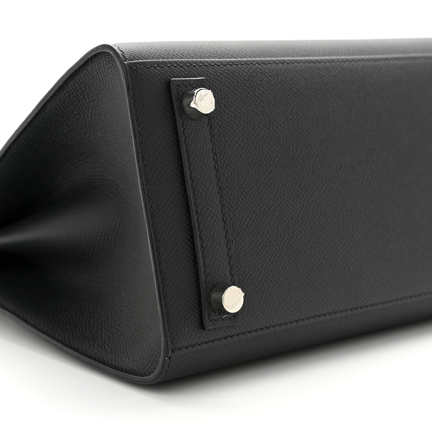 Hermes Epsom Horseshoe Birkin Sellier 25 Black Bleu Pale 9 of 11