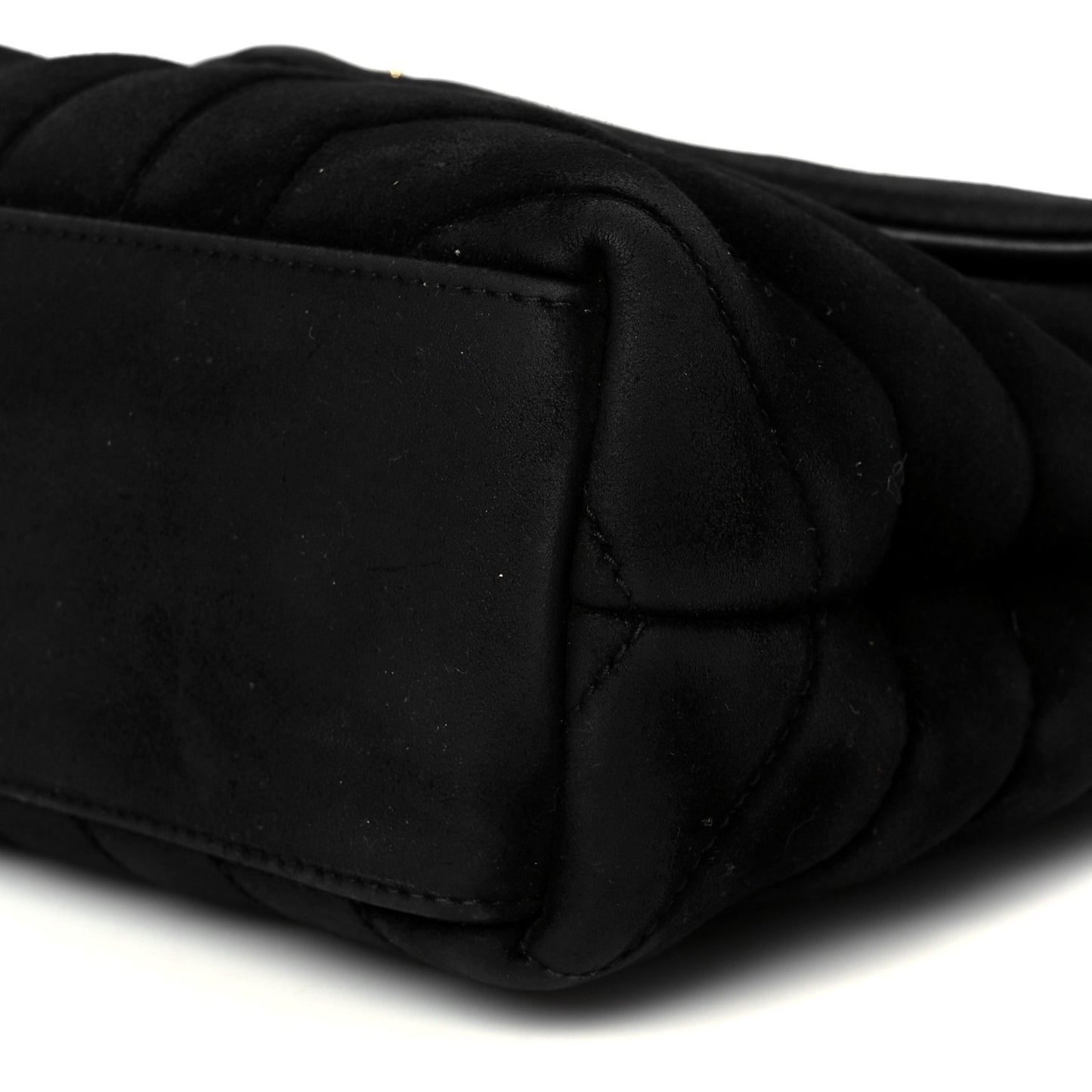 Suede Calfskin Y Quilted Monogram Small Loulou Chain Satchel Black