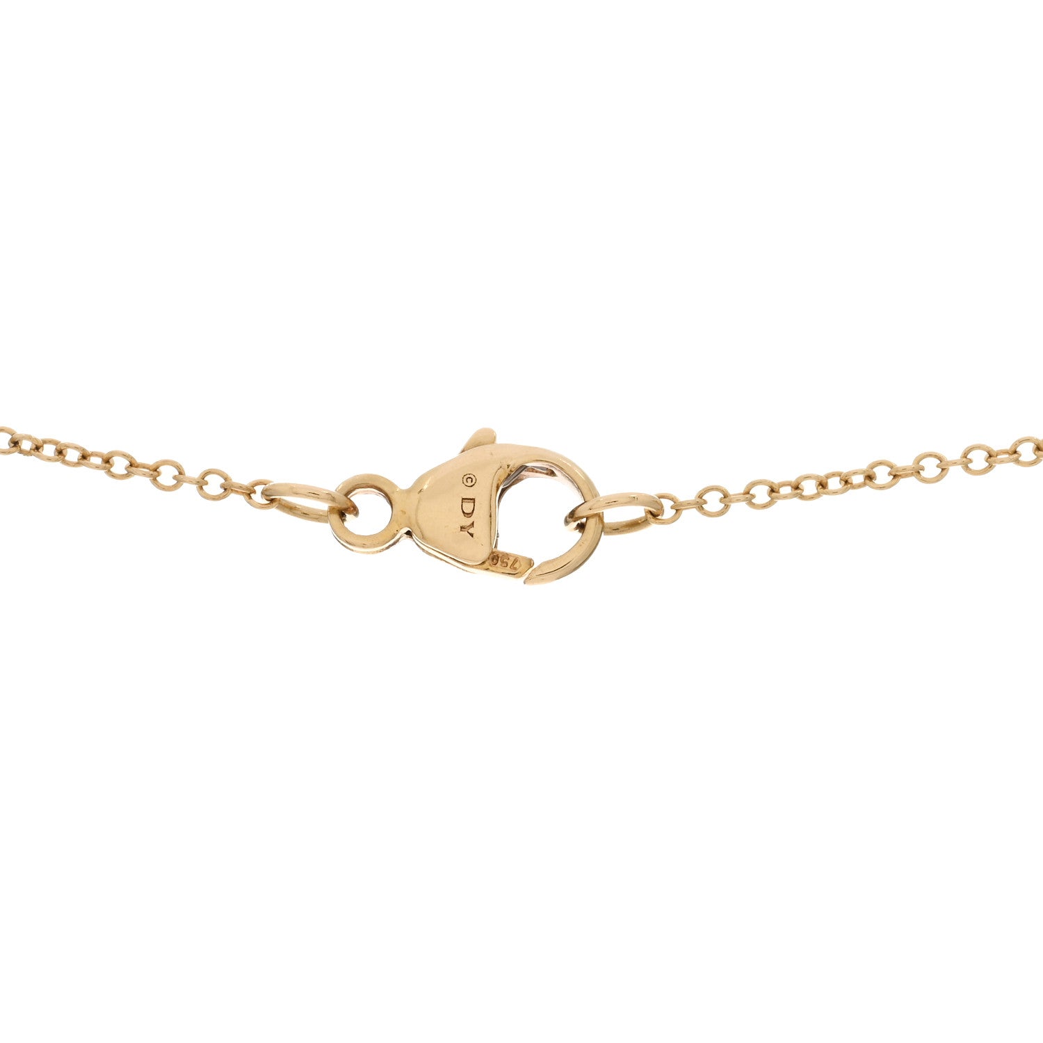 David Yurman 18K Yellow Gold Diamond Initial H Charm Necklace 3 of 3