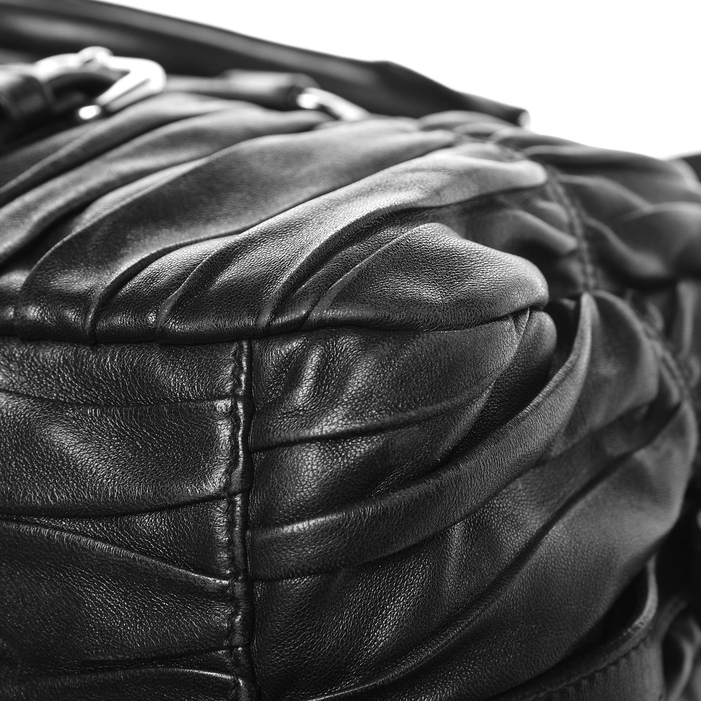 Nappa Gaufre Satchel Black