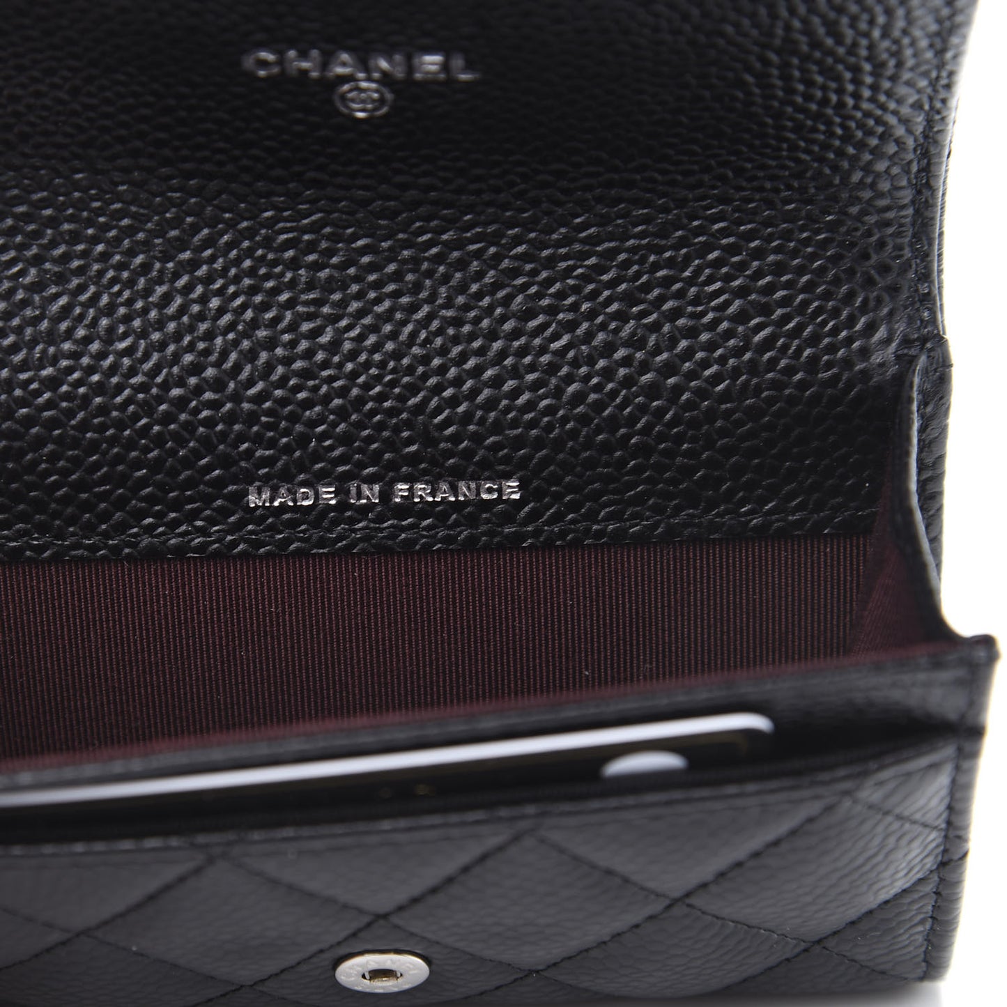Caviar Quilted Flap Card Holder Black