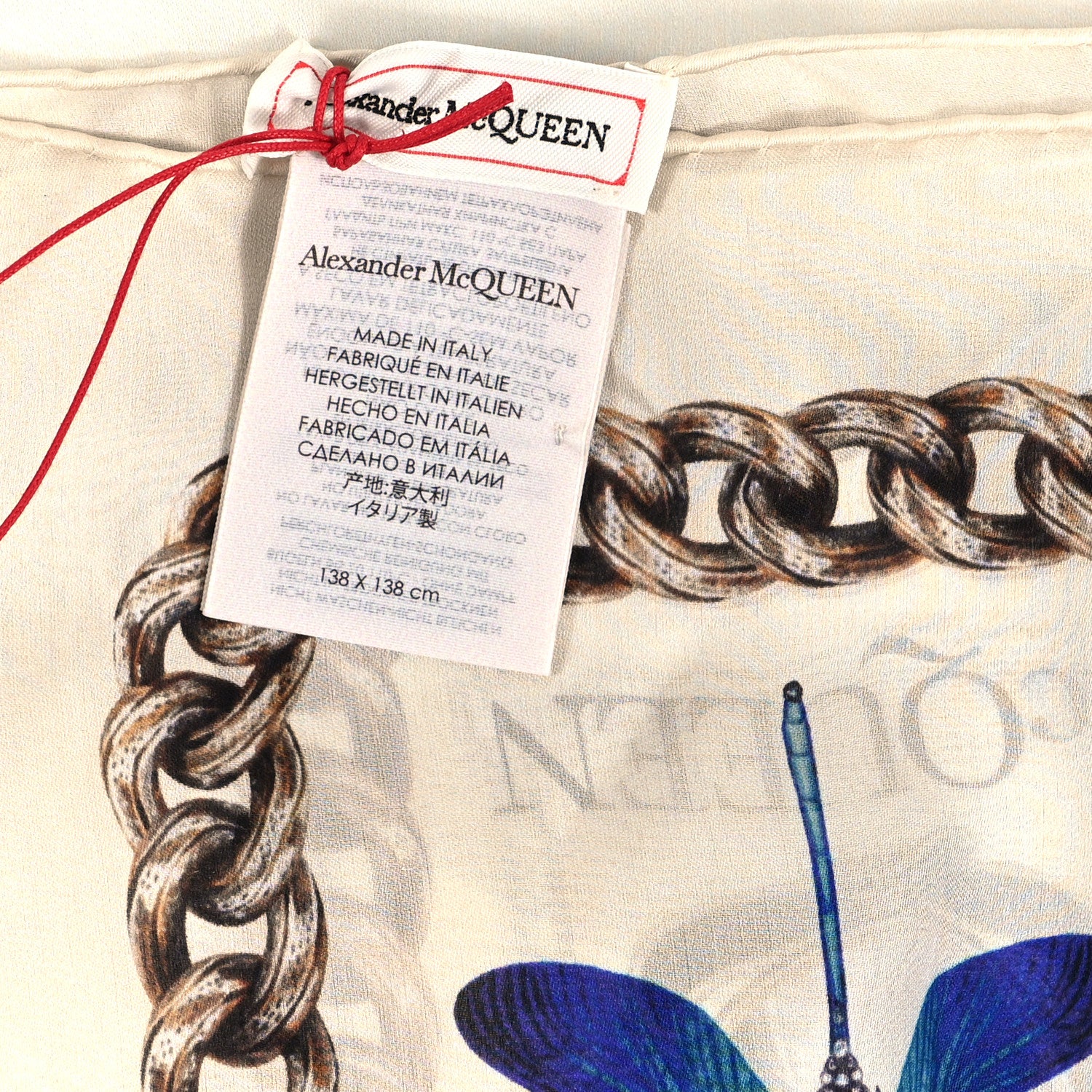 Alexander McQueen Silk Cameo and Curiosity Scarf Ivory 3 of 4