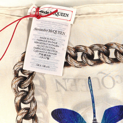 Alexander McQueen Silk Cameo and Curiosity Scarf Ivory 3 of 4
