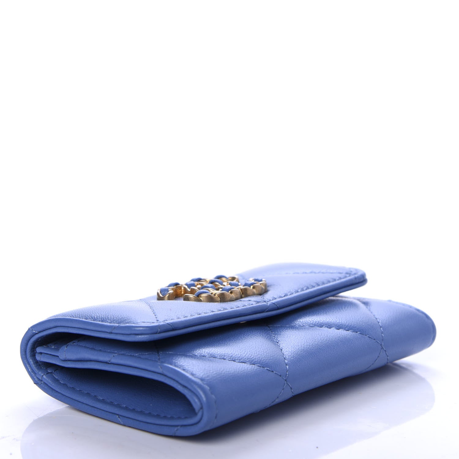 Chanel Lambskin Quilted 19 Flap Card Holder Light Blue 4 of 9