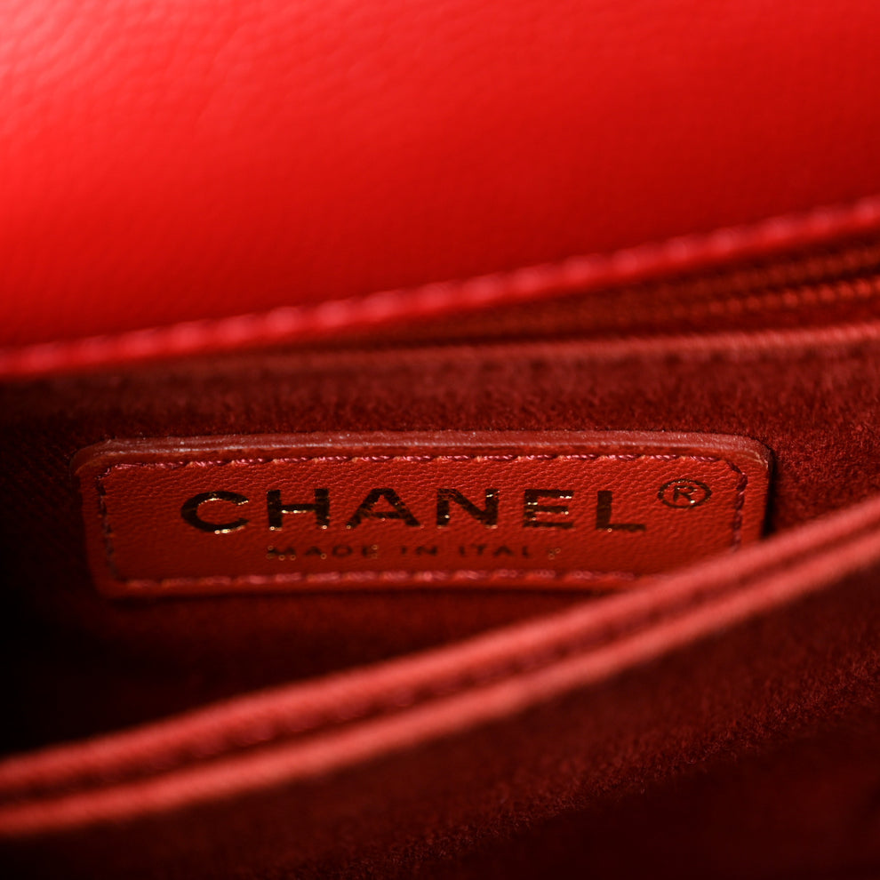 Chanel Caviar Quilted Mini Coco Handle Flap Red 2001655 – FASHIONPHILE