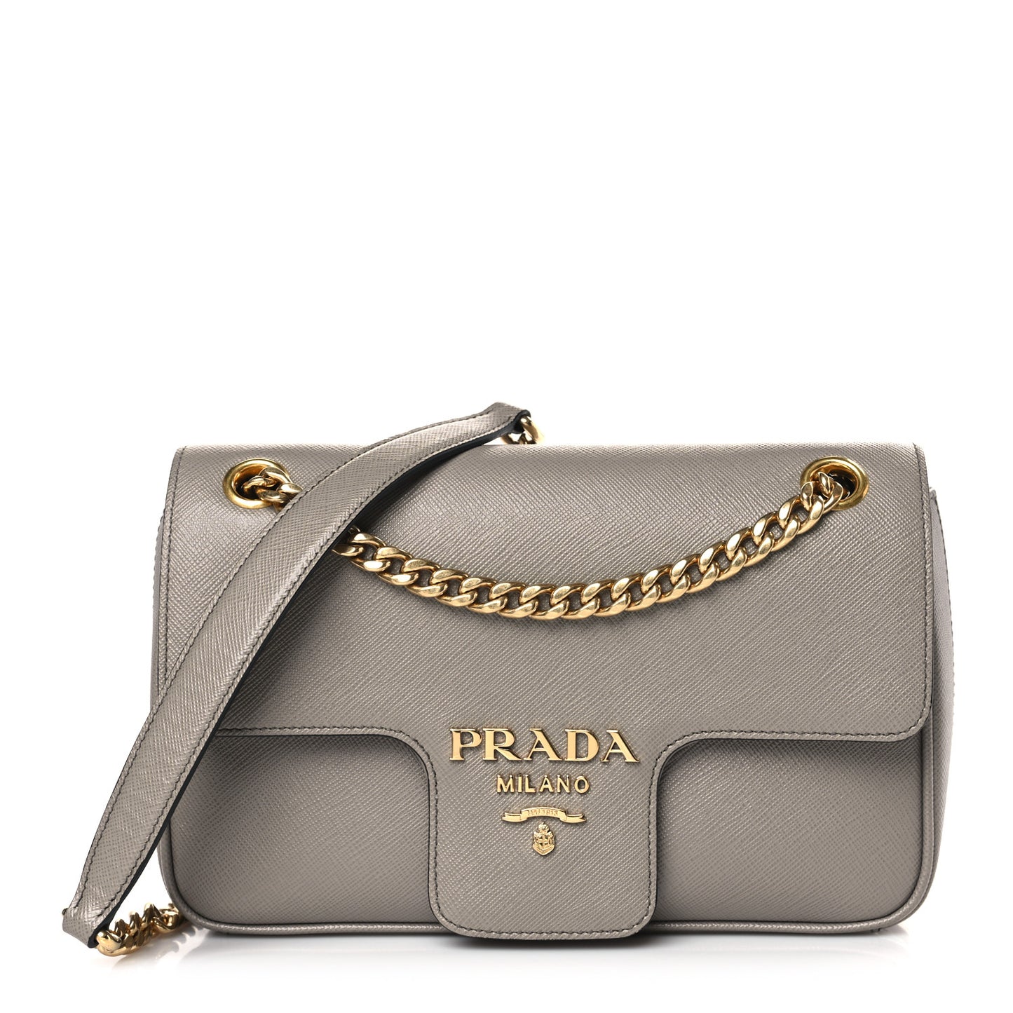 Saffiano Flap Shoulder Bag Argilla